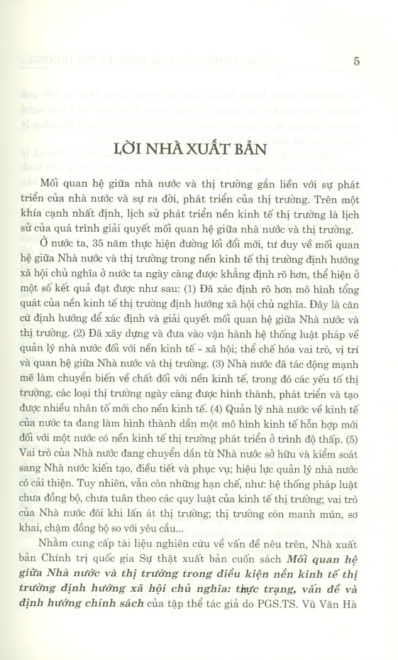 Mối Quan Hệ Giữa Nhà Nước Và Thị Trường Trong Điều Kiện Nền Kinh Tế Thị Trường Định Hướng Xã Hội Chủ Nghĩa - Thực Trạng, Vấn Đề Và Định Hướng Chính Sách