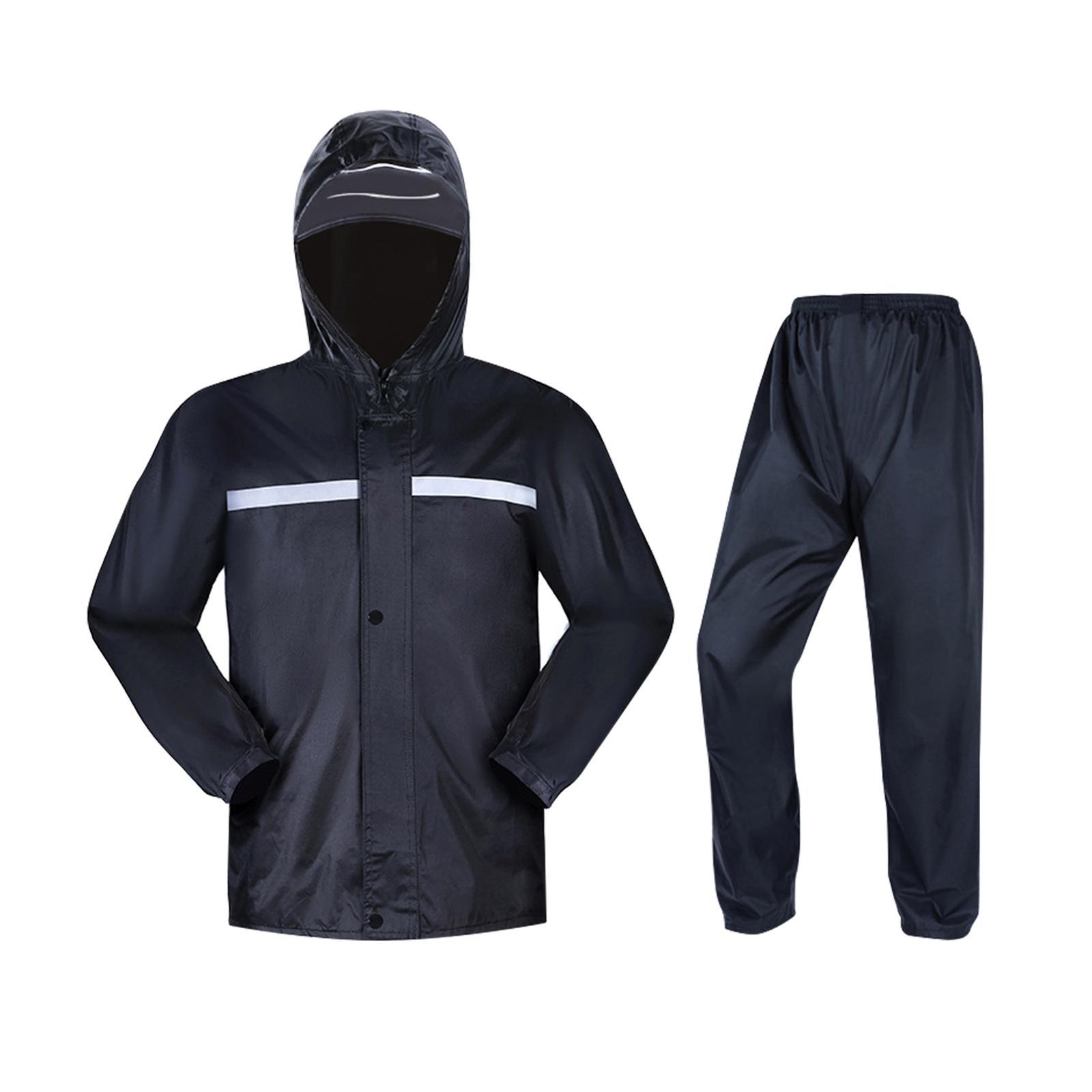 Rain suits, Waterproof Breathable Jacket, Hooded Rain Coat Pants with