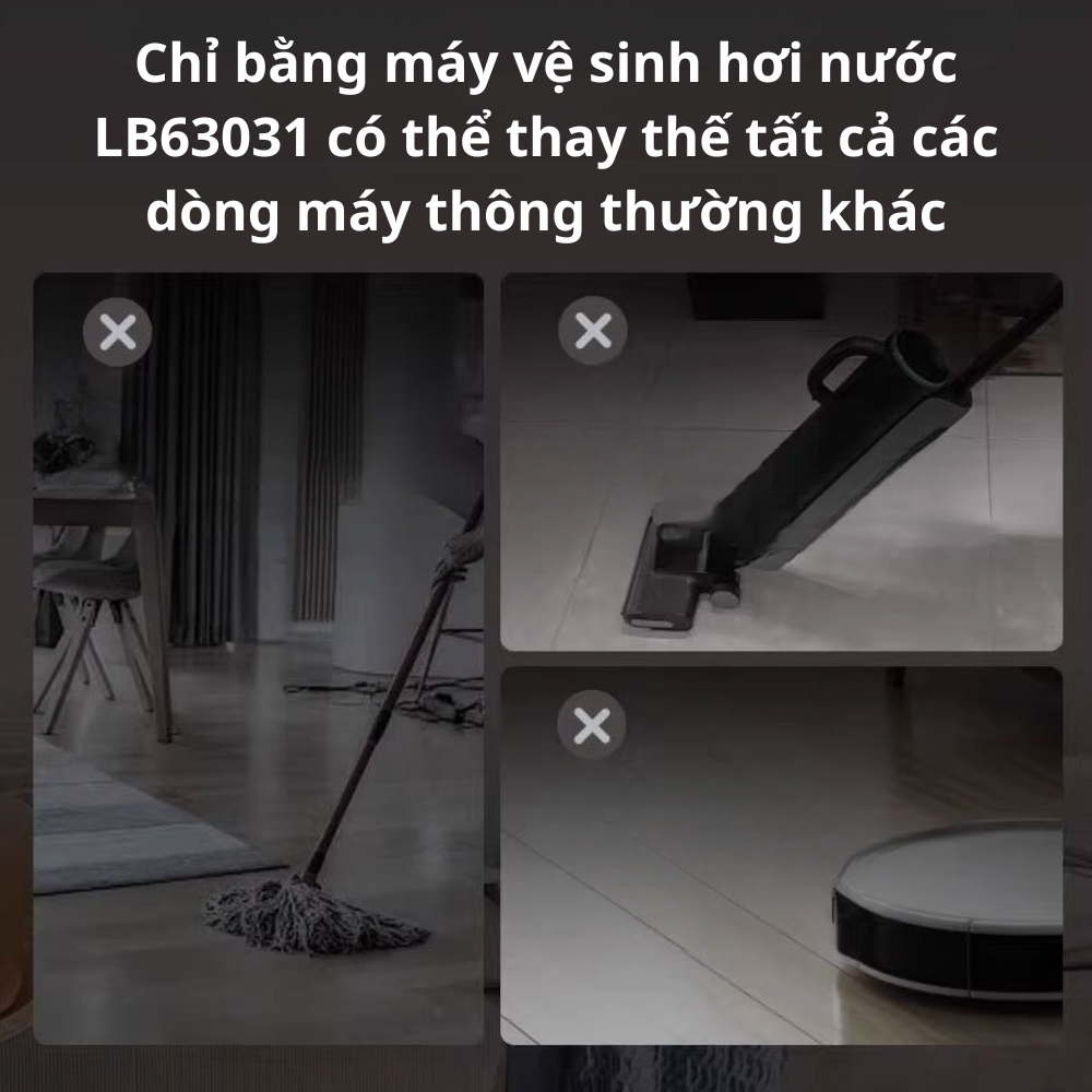 Máy lau nhà hơi nước Lumabella LB-63031 công suất cao 2000W, áp suất cao, thiết kế thông minh, dễ dùng, làm nóng nhanh - DELIYA - HÀNG CHÍNH HÃNG