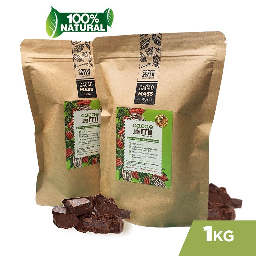 Cacao mass CacaoMi nguyên liệu làm socola handmade từ hạt ca cao 100% nguyên chất không đường 1kg