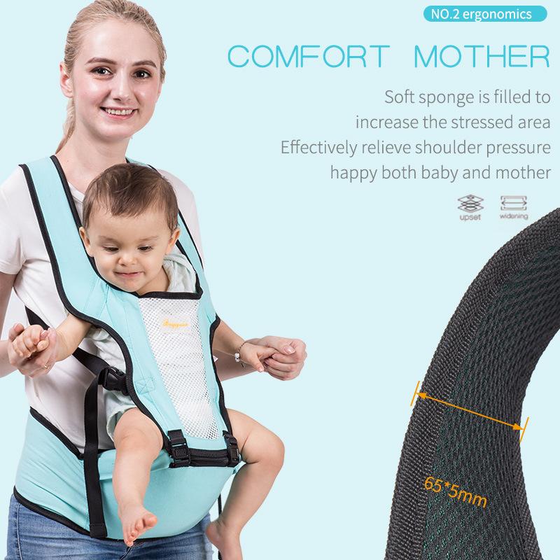 Mùa Hè Công Thái Học Cho Bé Trẻ Sơ Sinh Hipseat Carrier 3 Trong 1 Mặt Trước Công Thái Kangaroo Quấn Bé Sling