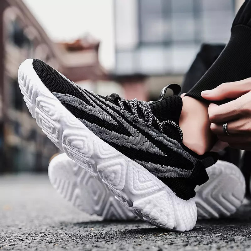 Giày Thể Thao Nam GEMI- Giày Sneaker Màu Trắng - Đen, Giày Thể Thao Ôm Chân, Thoáng Mát - G5175