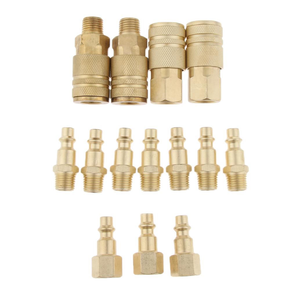 14 Miếng Đầu Nối Nhanh Bộ Không Khí Đầu Nối Ống Phụ Kiện 1/4 NPT Dụng Cụ Cắm