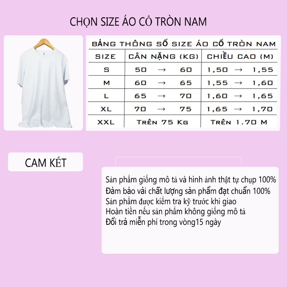 Hình ảnh Áo phông nam cổ tròn màu trắng chất liệu 100% cotton dày dặn co giãn tay ngắn