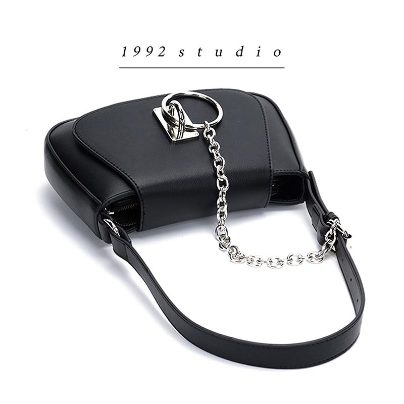 Túi xách nữ 1992 s t u d i o / CARYN BAG / màu đen 2 dây đeo vai, đeo chéo phối xích phụ kiện sành điệu