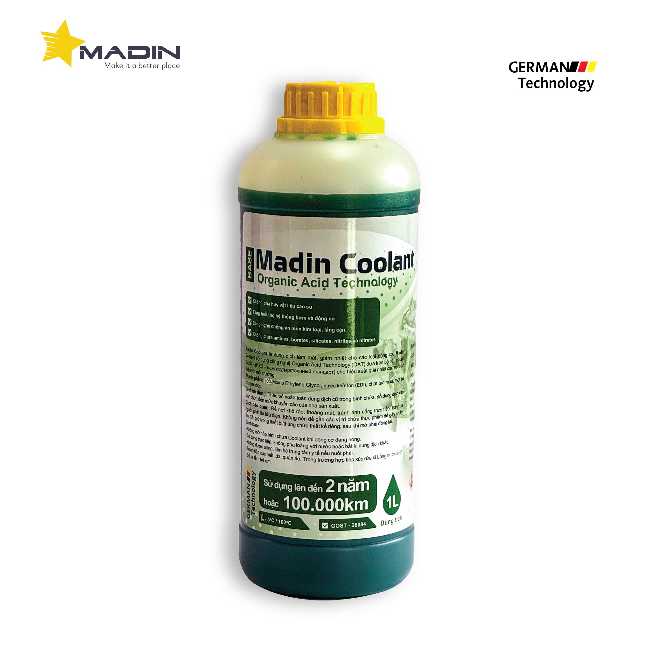 [Thùng] Dung Dịch Làm Mát ô tô, xe máy, Động Cơ Madin Coolant Base 20%  Mono Ethylen Glycol