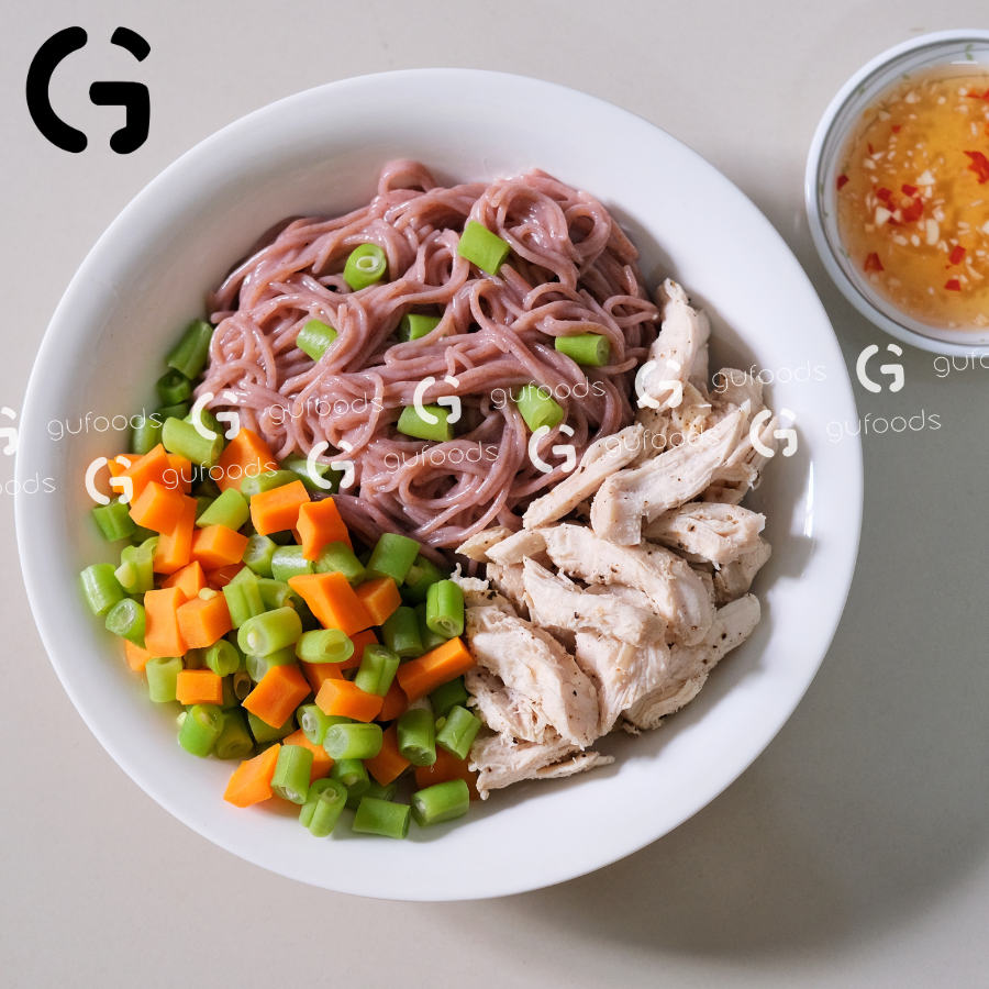 Bún Gạo Lứt Ăn Kiêng GUfoods Huyết Rồng 500g - Giảm cân, Thực dưỡng, Eat clean