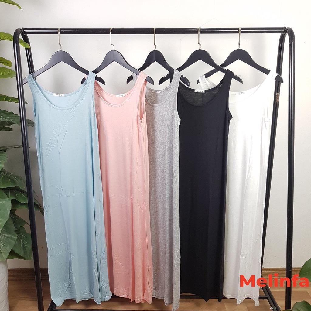 Váy đầm hai dây ba lỗ dáng dài vải Modal (gỗ Sồi) tự nhiên co giãn mát lạnh mặc mùa hè, đầm mặc nhà mã VAV0285