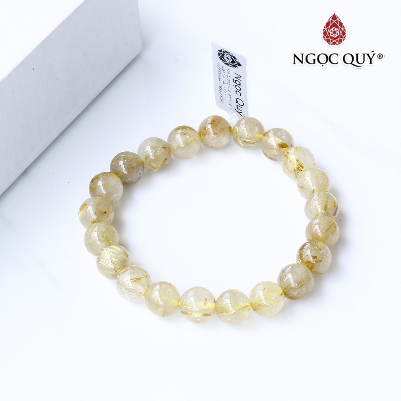 Vòng tay đá thạch anh tóc vàng mệnh thủy, kim - Ngọc Quý Gemstones