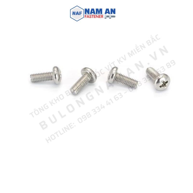 100 con Vít bake đầu tròn Inox 201 M6x15, vít bu lông đầu tròn Inox 201 M6x15