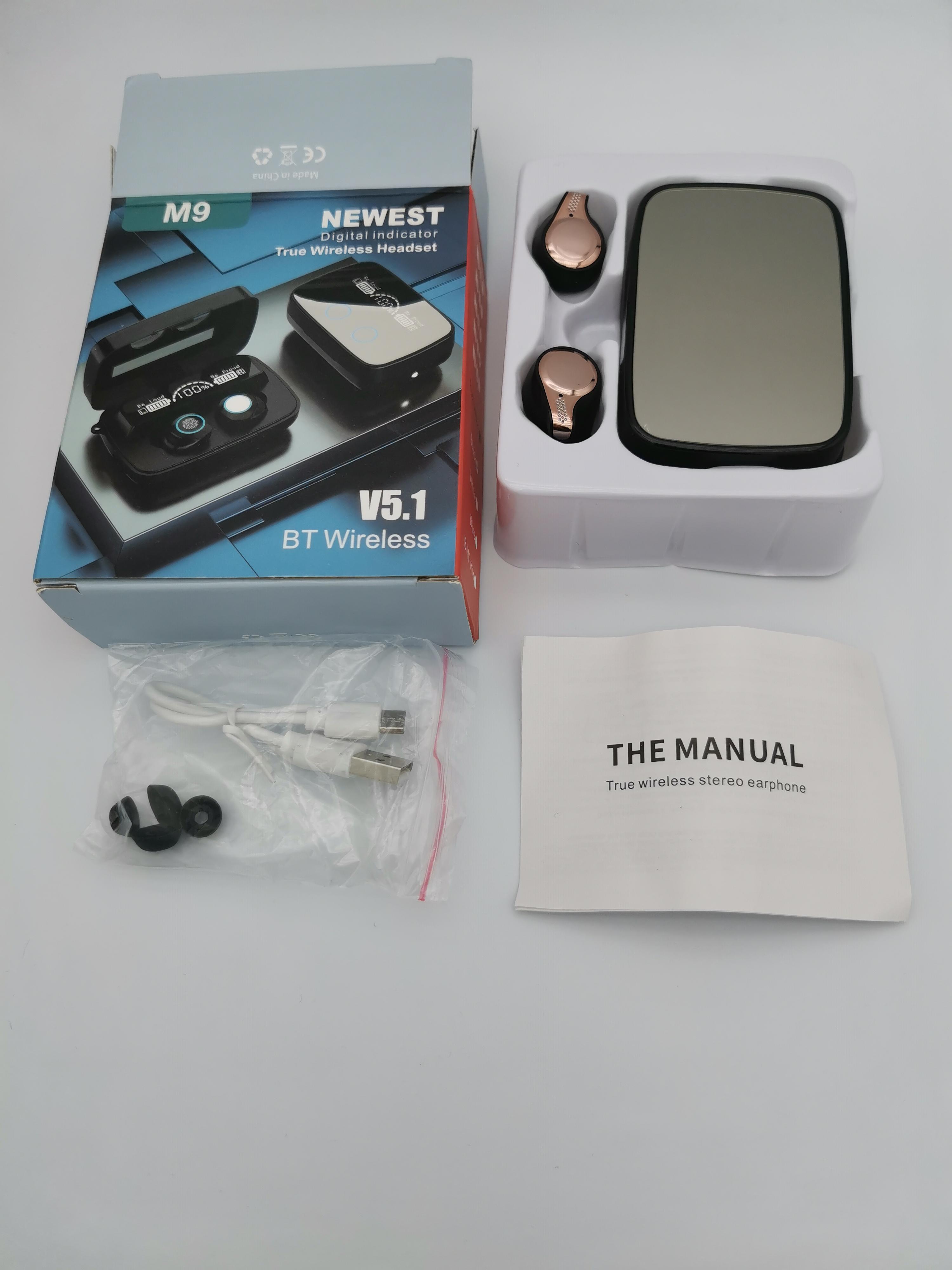 M9-18 Gương Màn Hình TWS Bluetooth 5.0 Tai Nghe Không Dây Tai Nghe 9D Stereo Thể Thao Chống Thấm Nước Tai Nghe Nhét Tai Tai Nghe
