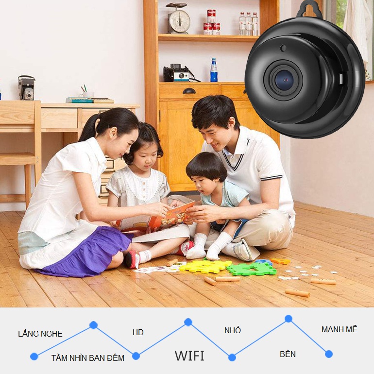 Camera IP Wifi Mini E06-Q2 Full HD 1080P Kết Nối Không Dây Với Điện Thoại AZONE