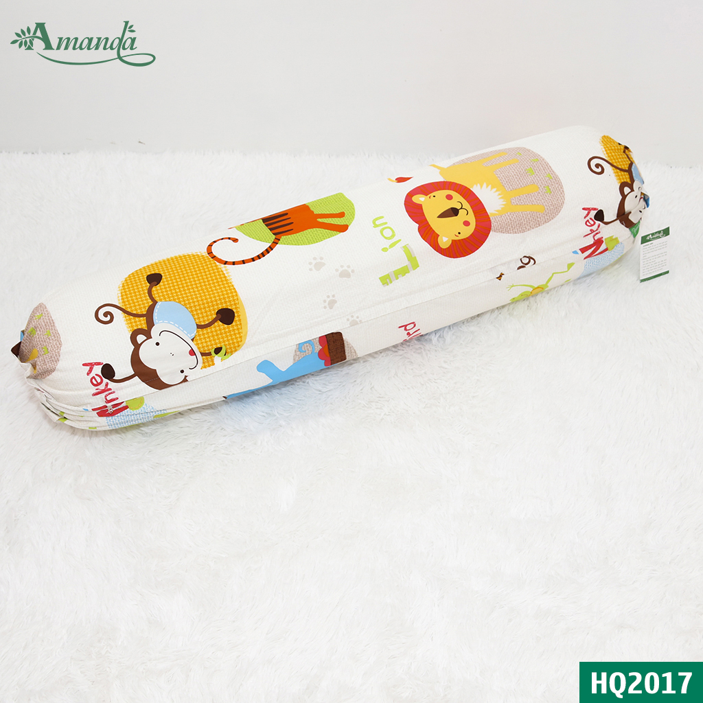 Vỏ gối ôm 35*105cm Amanda HQ2017, chất liệu cotton lụa satin Hàn Quốc mềm mịn thoáng mát