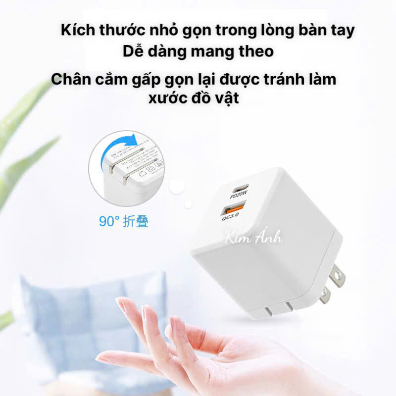 Củ sạc xuất Nhật 20W KFLY ( JHX-AC2061) chứng nhận PSE tiêu chuẩn Nhật Bản, hàng chính hãng