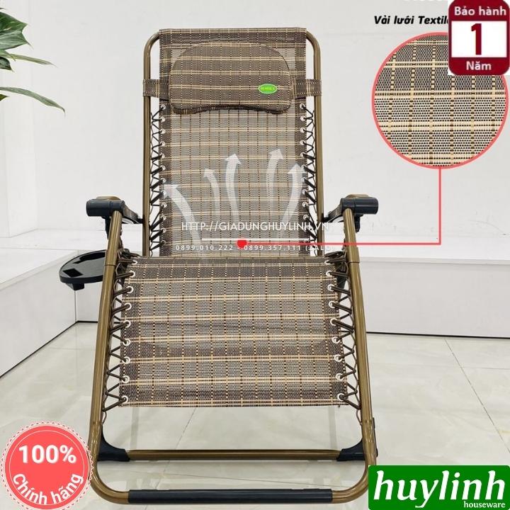 Ghế xếp gấp thư giãn Sumika 638 - Rộng 73cm - Tải trọng 300kg - Tặng khay để ly - Hàng chính hãng