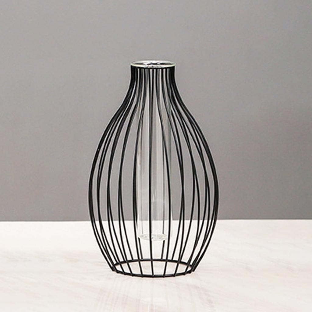 Iron Art Flower Vase Metal Frame Plant Holder Home Decor