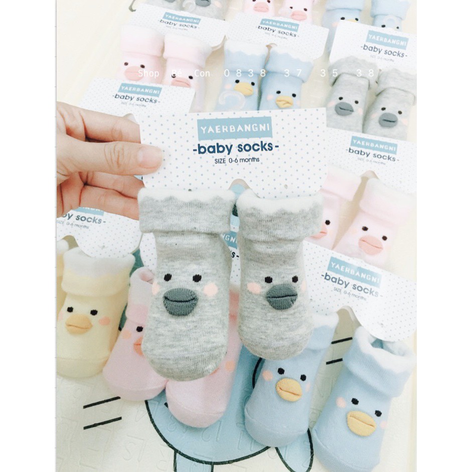 Set 2 đôi tất sơ sinh baby sock cao cấp cho bé từ 0-12 tháng cam kết hàng đẹp