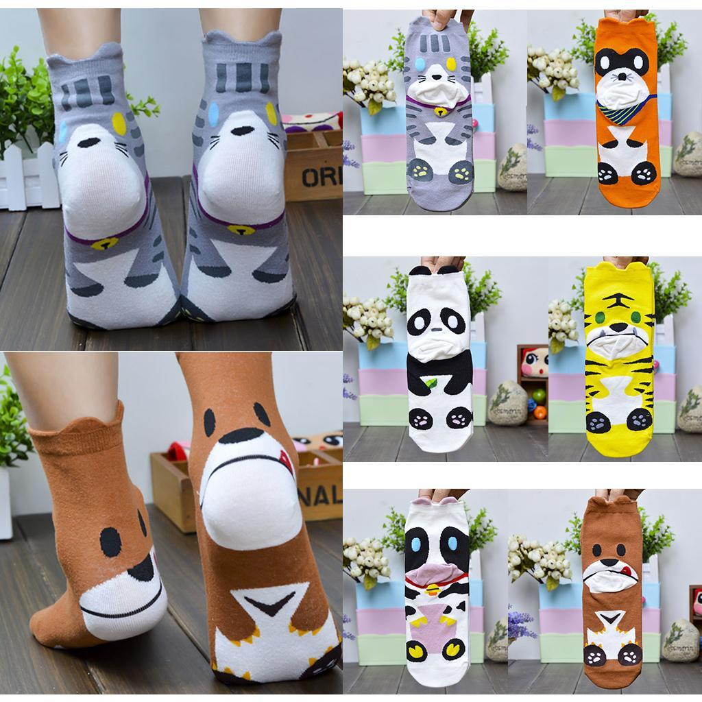 Soft Womens Casual 3D Printed Animal Retro High Cut Cotton Socks