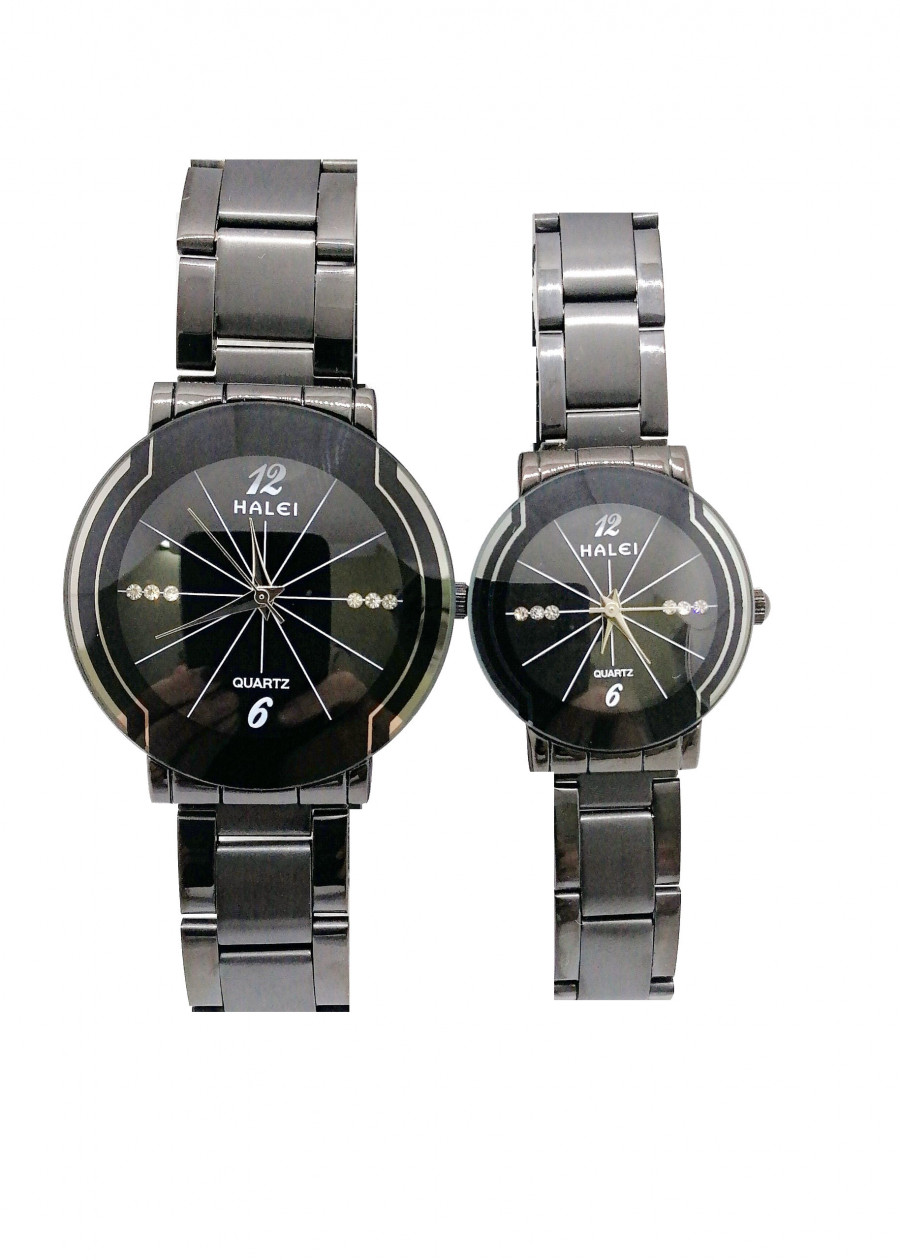 Cặp Đồng Hồ Nam Nữ Halei HL457 (Tặng pin Nhật sẵn trong đồng hồ + Móc Khóa gỗ Đồng hồ 888 y hình + hộp chính hãng)