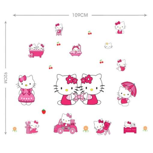 Decal trang trí tường - Hello Kitty dễ thương
