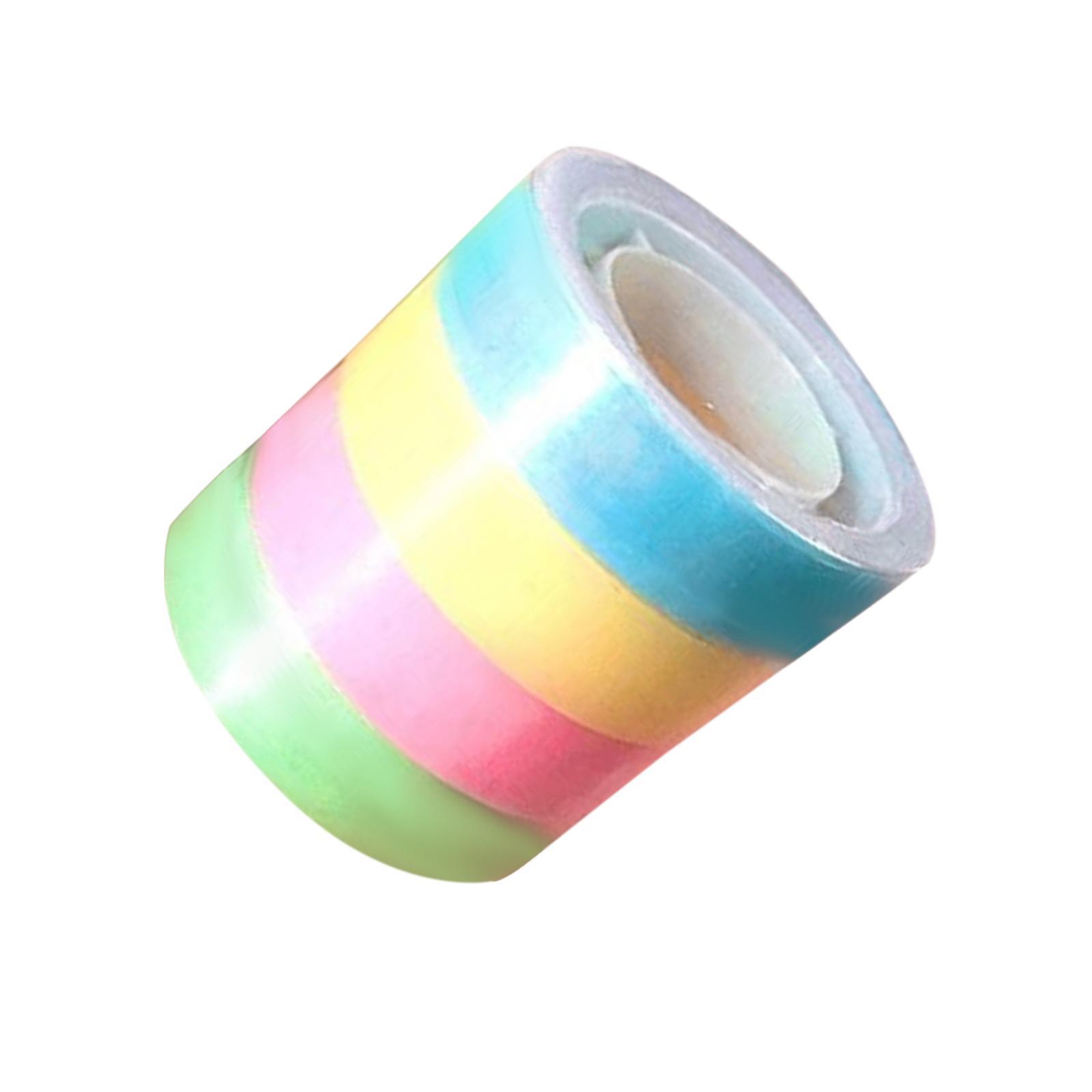 4 Rolls of Sticky Ball Tape, Sticky Ball Rolling Tape, Color Sticky Candy Color Tape for Adult Kids Party