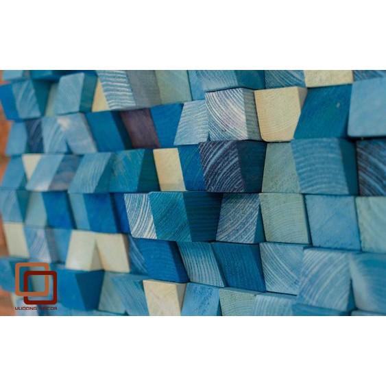 Tranh gỗ trang trí 3D XANH TRỜI NHẸ NHÀNG (Wood mosaic) - (KÍCH THƯỚC 30x40, 40X60)