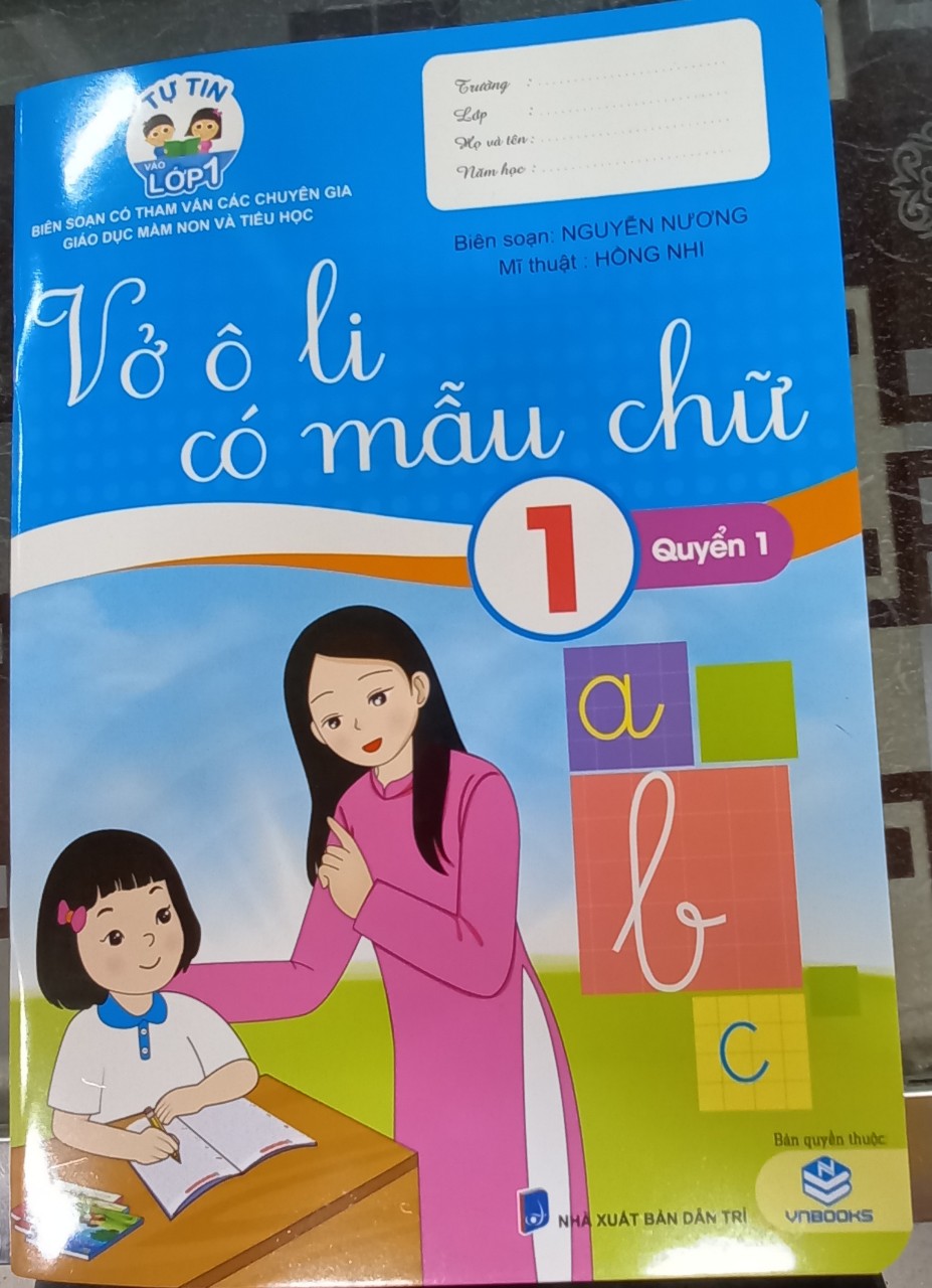 Combo 3 cuốn (vở ô li có mẫu chữ quyển 1, quyển 2, vở ô li tập tô tập viết chữ hoa)