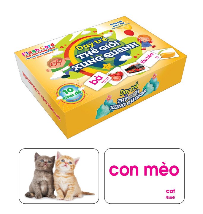 Bộ thẻ học thông minh Flashcard Song Ngữ giành cho trẻ từ 0-6t (Được tặng kèm thêm 2 miếng ghép hoạt hình đáng yêu )