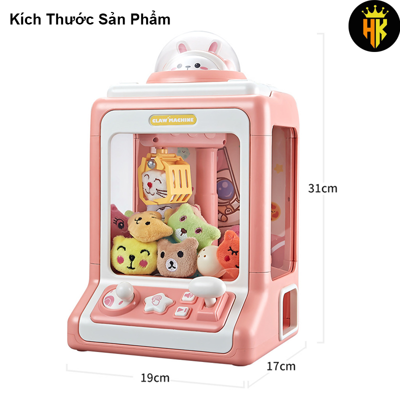 Máy Gắp Thú Mini Dành Cho Bé Kích Thước Lớn Kèm 10 Gấu Bông 10 Bóng, Có Nhạc Có Đèn Sẵn Nhiều Thú Bông Cho Trẻ Em