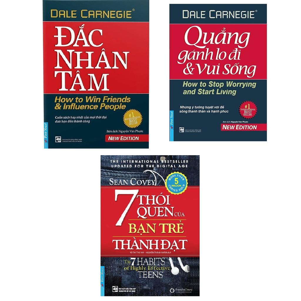 Sách - Combo ba cuốn: Đắc Nhân Tâm+ 7 thói quen của bạn trẻ thành đạt+Quẳng gánh lo đi và vui sống.