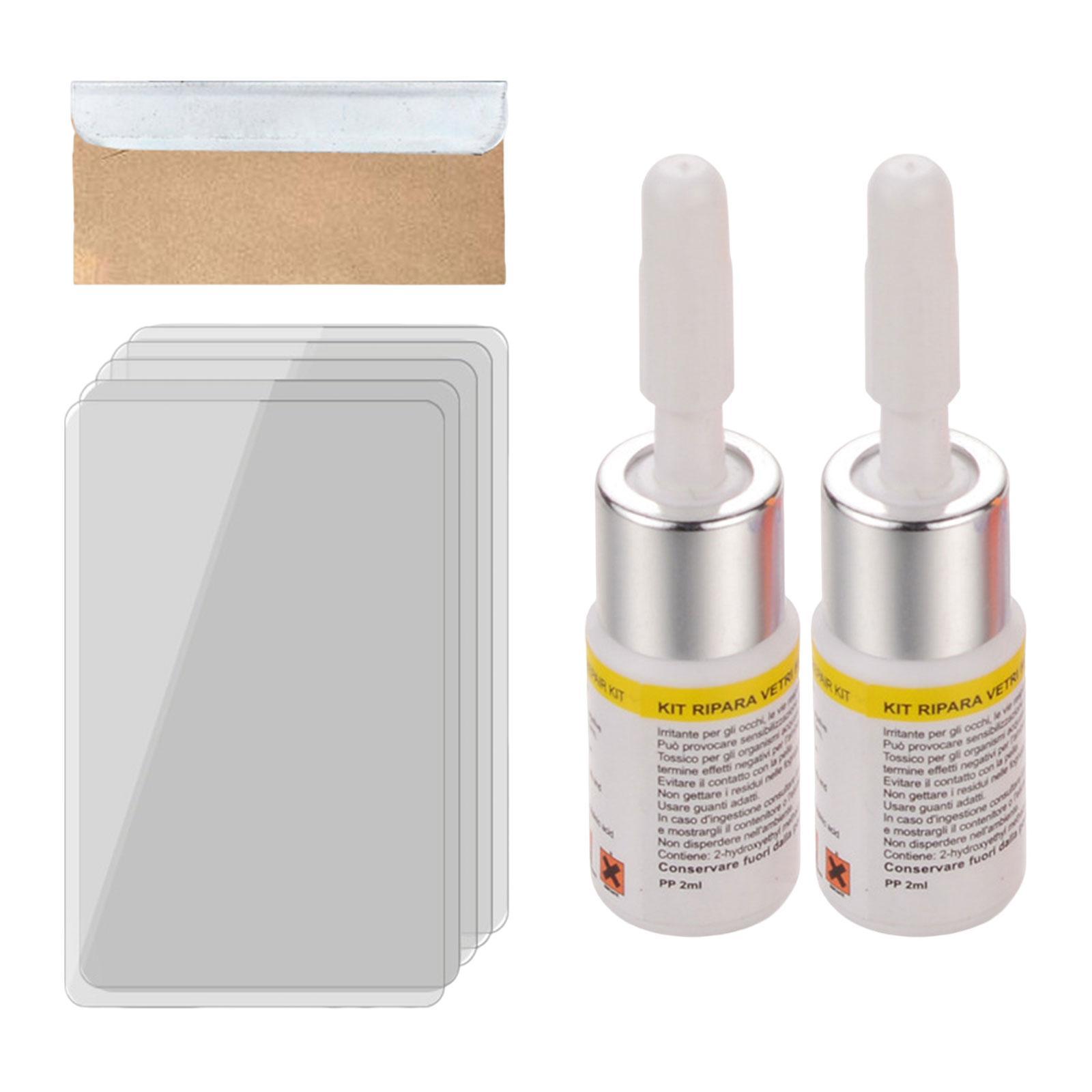 2Pcs Car Windshield Crack Repair Window Glass Set Fixing Chips Cracks Nano Fluid Filler Vehicle Glass DIY Windscreen Tool
