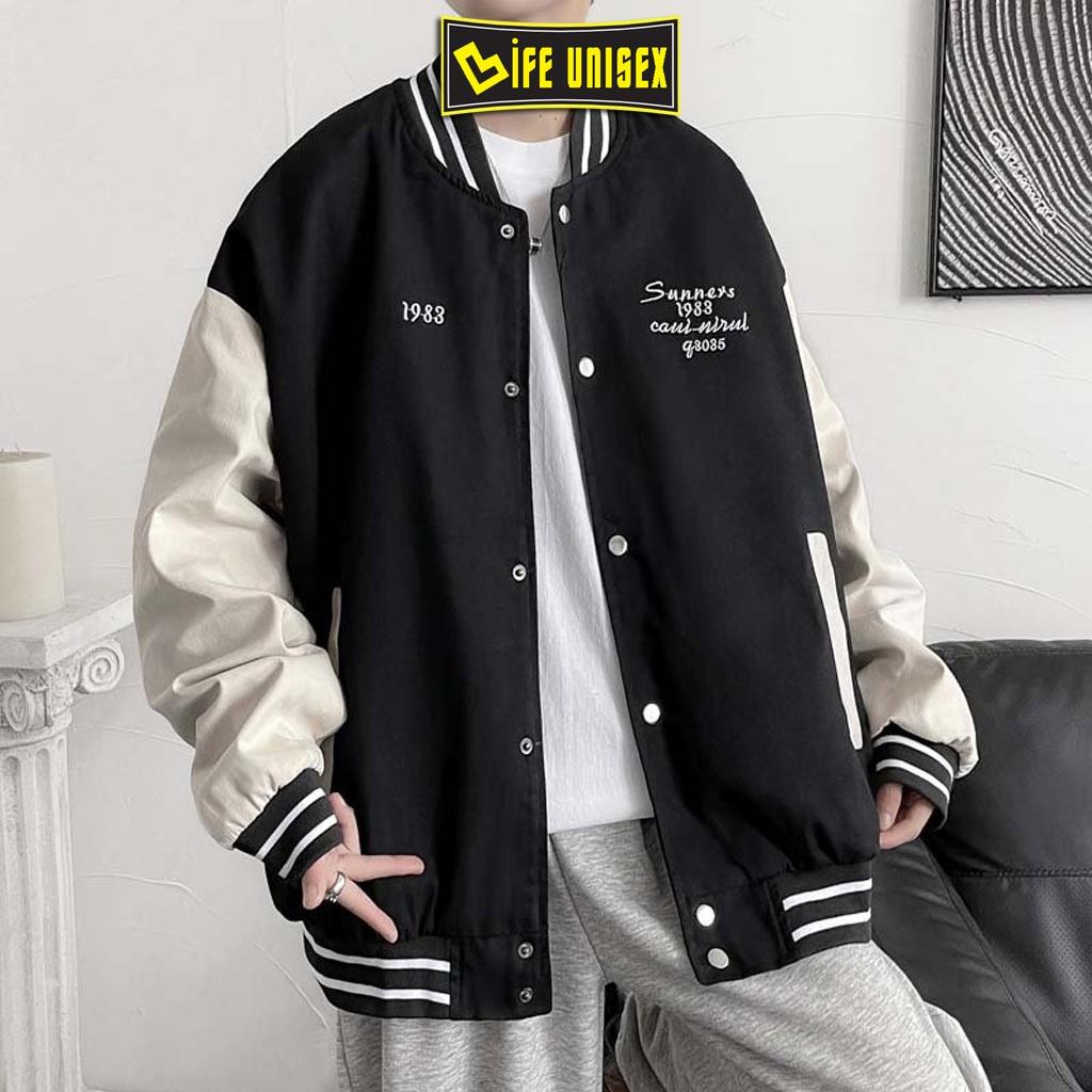 Áo khoác Bomber Jacket Dù 2 Lớp 1983 Unisex Nam Nữ form rộng Chống nắng Siêu Hot Unisex