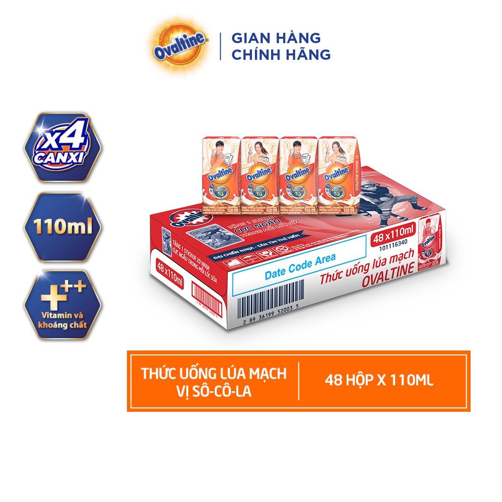 Thùng 48 hộp Thức uống lúa mạch hương vị sô-cô-la Ovaltine POWER (110ml x 48)