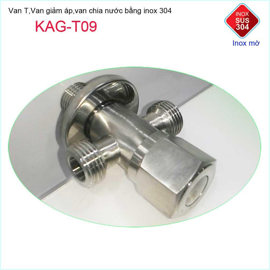 Van giảm áp lực nước chữ T , van T chia nước Inox 304 KAG-T09