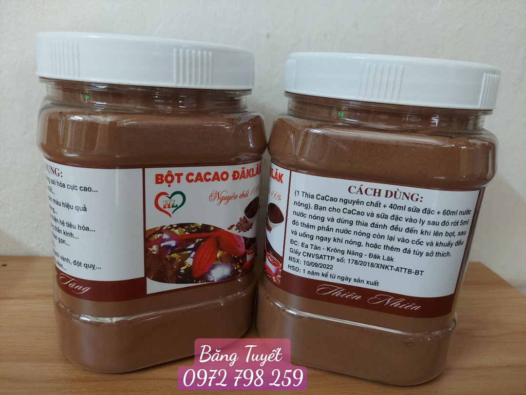 Bột Cacao Nguyên Chất Daklak hộp 500g