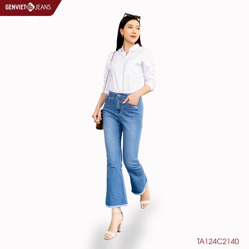 Áo Sơmi Dài Tay Nữ Kẻ Sọc GENVIET TA124C2140