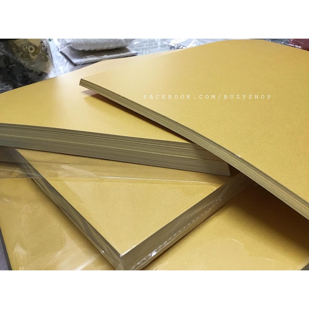 Giấy mỹ thuật, giấy nhũ vàng 2 mặt loại lớn làm thiệp, hoa background cưới