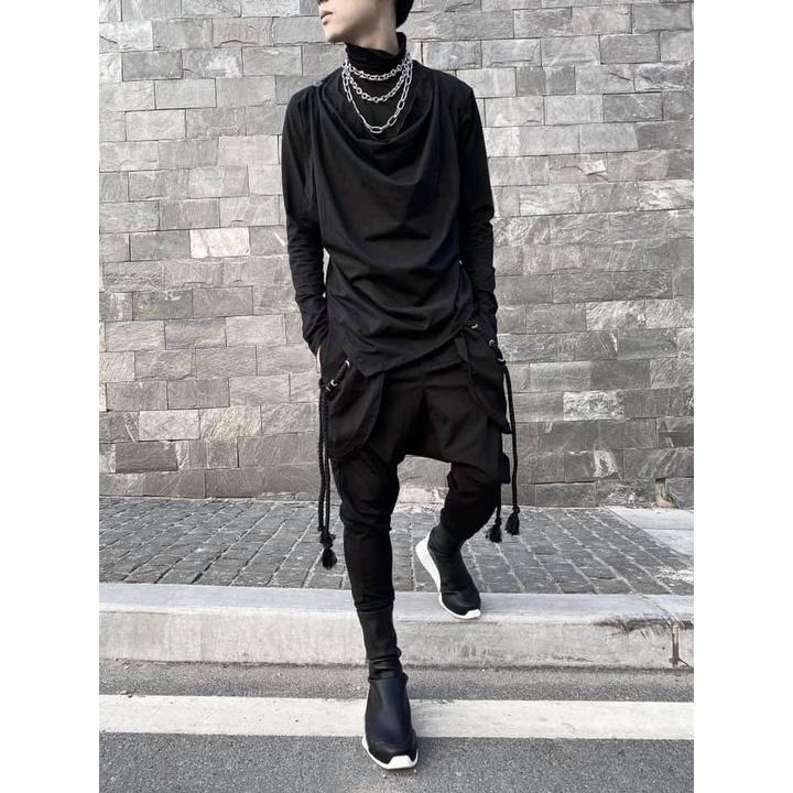 Áo Thun Nam 12.DESTINY Cổ Áo Thiết Kế Tinh Tế Rơi Tự Nhiên Chất Liệu Cotton Premium Màu Đen