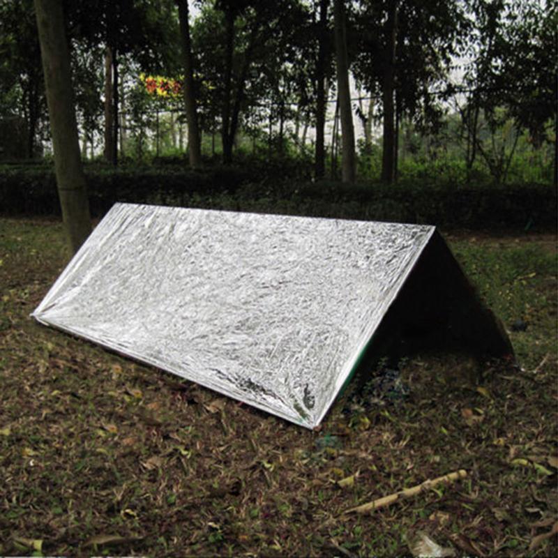 New Outdoor Water Proof Emergency Survival Rescue Blanket Foil Thermal Space First Aid Sliver Rescue Curtain Military Blanket