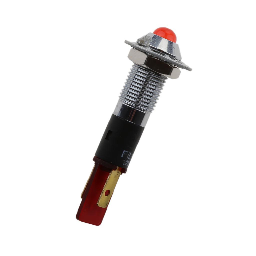 12V 8mm LED Waterproof  Panel Indicator Light Lamp Car Truck Boat red