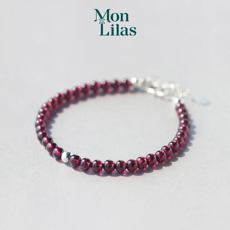 Vòng tay Bạc Mon Lilas Đính Đá Garnet Thời Trang V112109