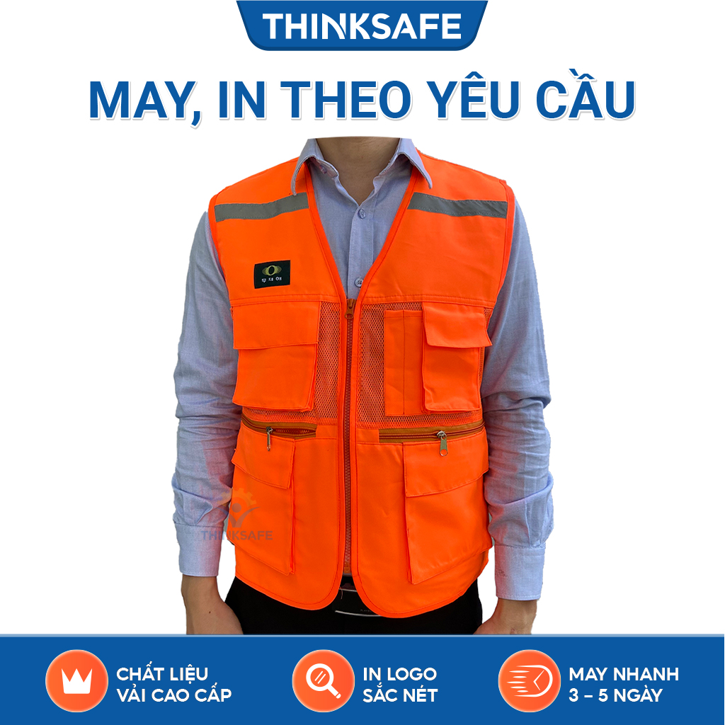 Áo gile bảo hộ Thinksafe, áo khoác lao động, áo phản quang giá rẻ, gi lê cho kỹ sư, áo lưới công nhân, vải Pangrim Hàn Quốc cao cấp bền