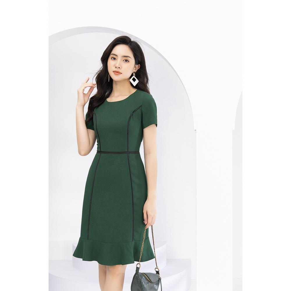 Đầm Nữ Công Sở LUPERI LFV3164 Dáng Ôm Đuôi Cá Viền Nổi Mềm Mại, Mềm, MỊn, Thoáng Mát