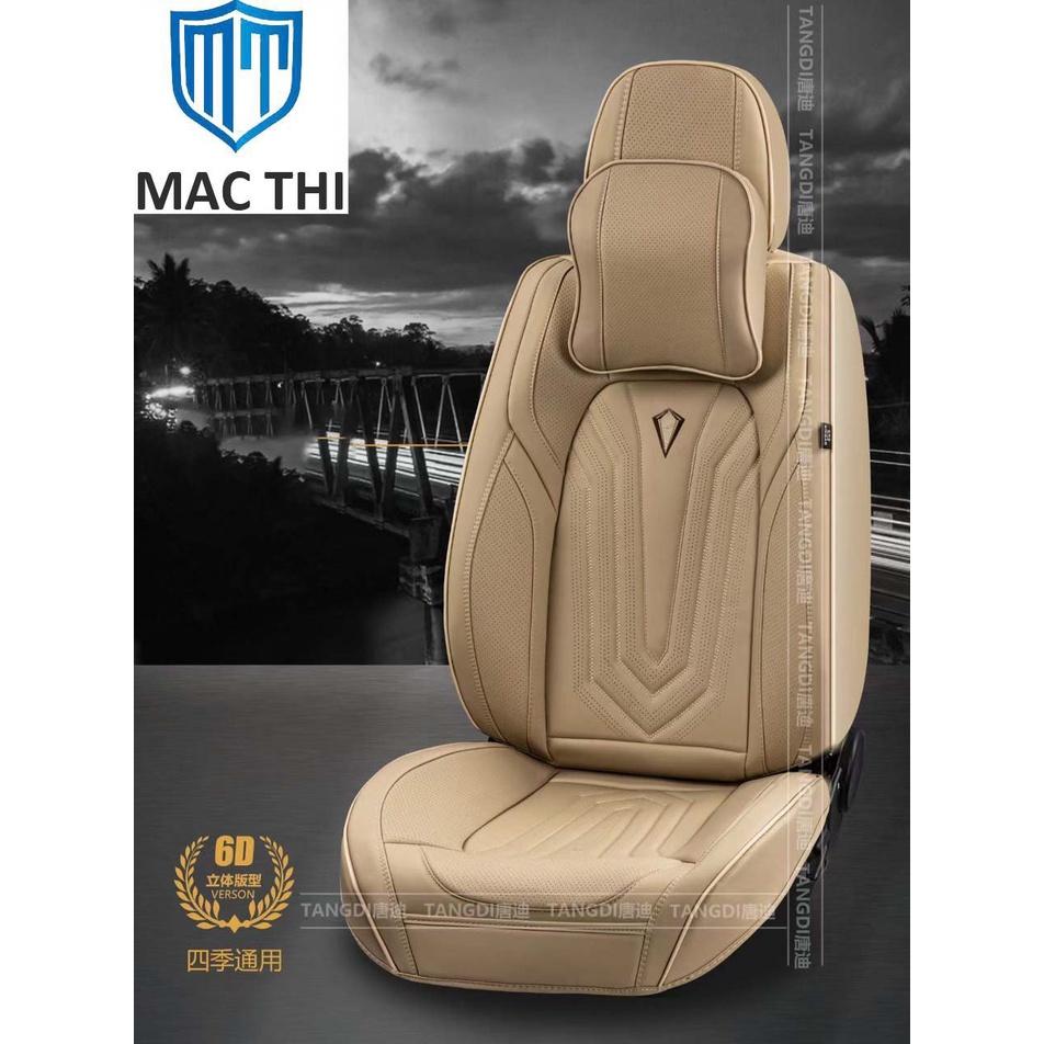 Bộ 5 ghế lót ô tô, 2 gối tự đầu phía trước, đẹp từng milimet, da cao cấp, May đường vân dập nổi 3D xu hướng thể thao, rấ