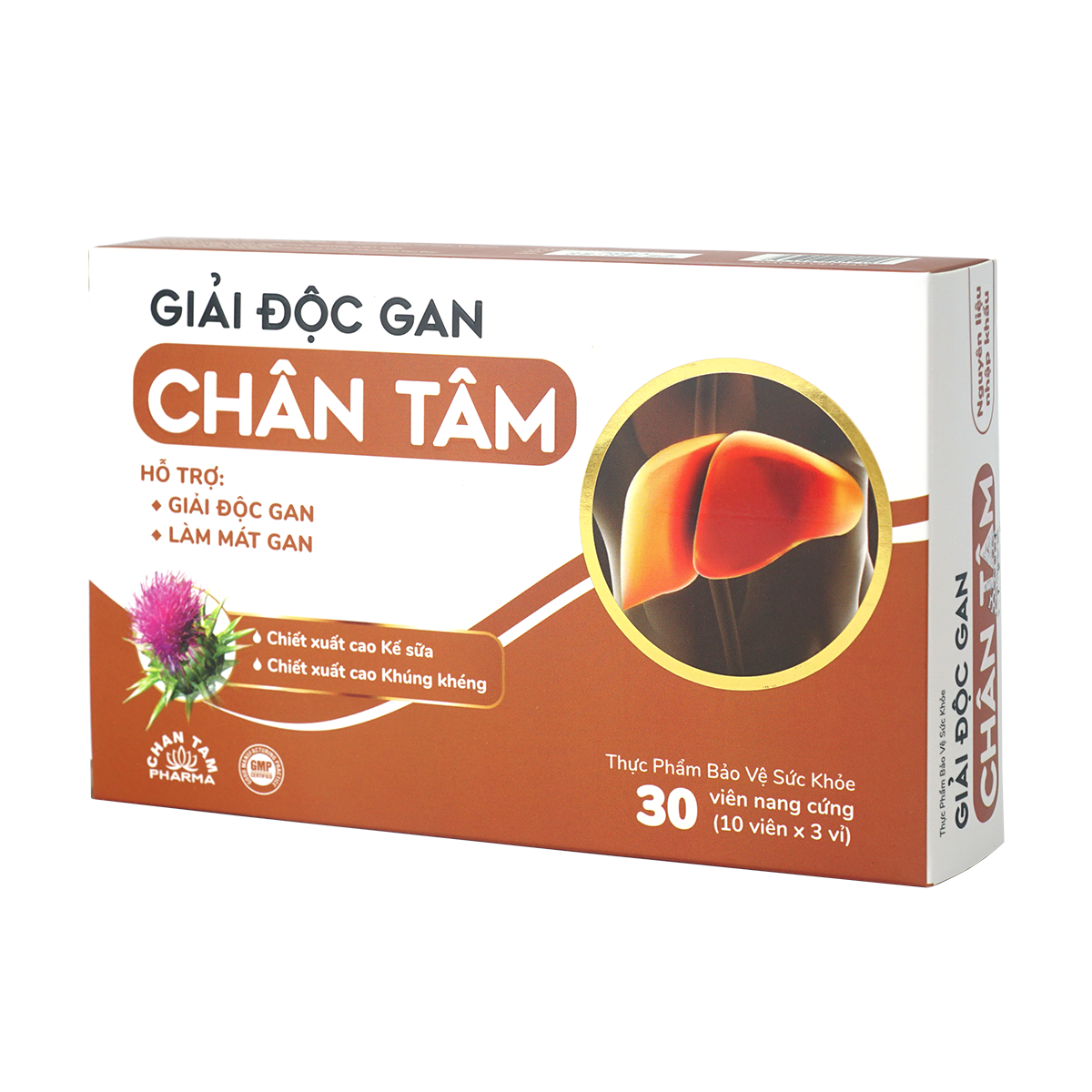 Viên uống giải độc gan Chân Tâm giúp hỗ trợ giải độc gan, làm mát gan, tăng cường chức năng gan – hộp 30 viên
