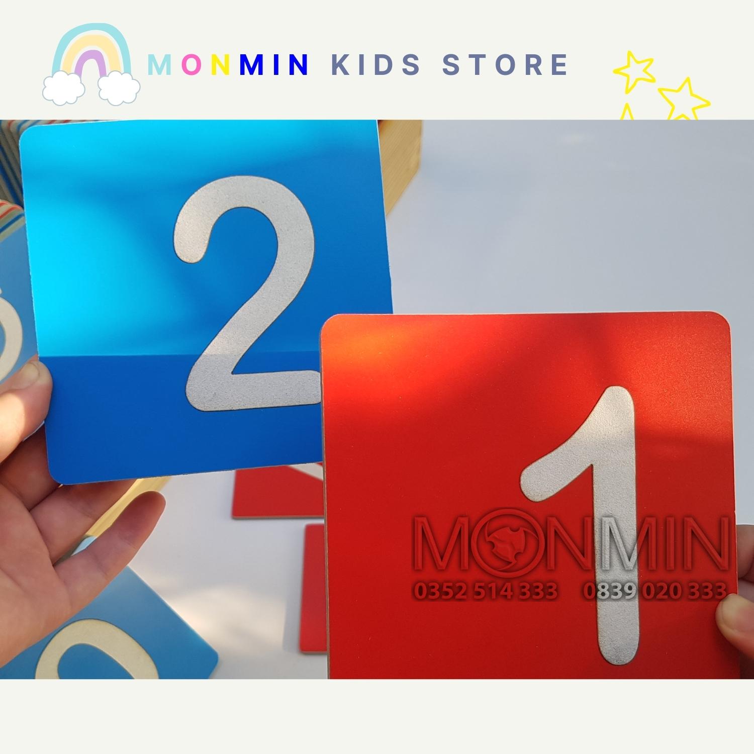 Bộ 10 Số nhám MONMIN (Montessori Sandpaper Numbers)