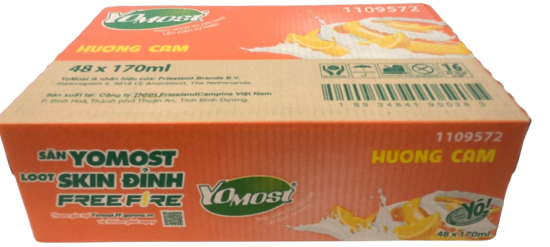 Thùng 48 Hộp Sữa Chua Lên Men Tự Nhiên Yomost Vị Cam