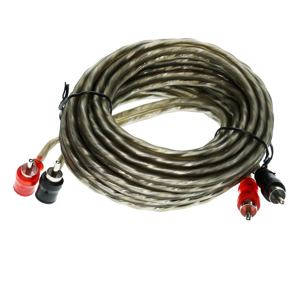 5m 2RCA to 2RCA Male Car Stereo Audio Power Speaker Horn Cable to Connect Home Entertainment Audio Systems DVD Player Subwoofer