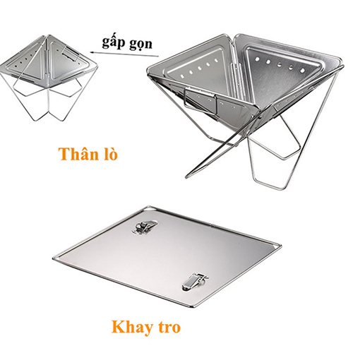 Bếp Nướng Du Lịch Ngoài Trời MT045 - Bếp Nướng BBQ Gấp Gọn Tiện Lợi, An Toàn