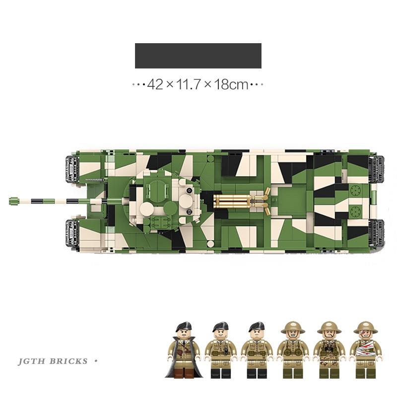 Đồ chơi Lắp ráp Xe Tăng Anh hạng nặng TOG II, Quanguan 100241 British Tank, Xếp hình thông minh, Mô hình xe tăng